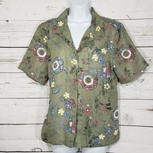 Women's Kim Rogers Size M Button Down Top Shirt Sh